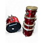 Used Ludwig 5 Piece Accent Candy Apple Red Metallic Drum Kit thumbnail