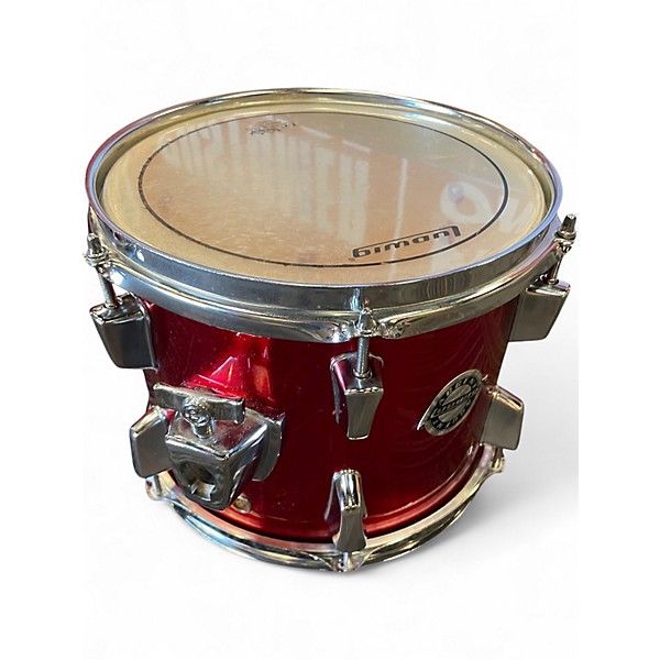 Used Ludwig 5 Piece Accent Candy Apple Red Metallic Drum Kit