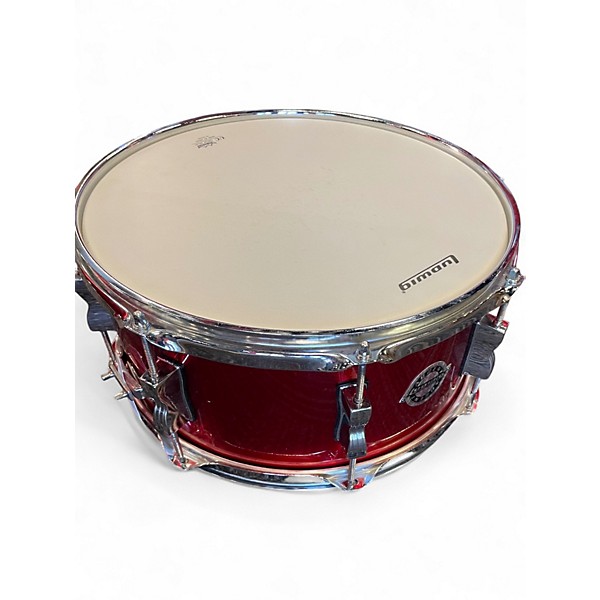Used Ludwig 5 Piece Accent Candy Apple Red Metallic Drum Kit