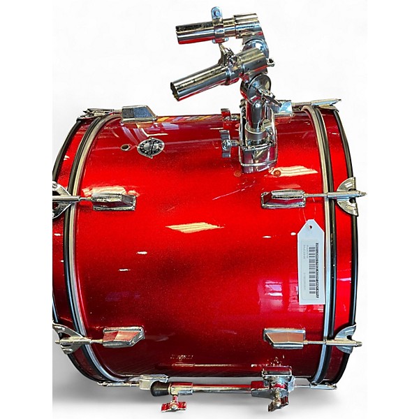 Used Ludwig 5 Piece Accent Candy Apple Red Metallic Drum Kit