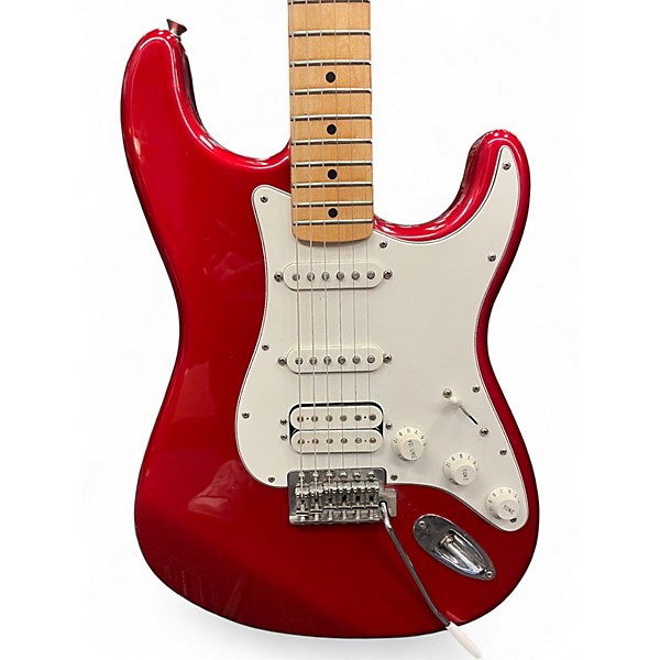 Used 2008 Fender Standard Stratocaster Candy Apple Red Solid Body Electric Guitar
