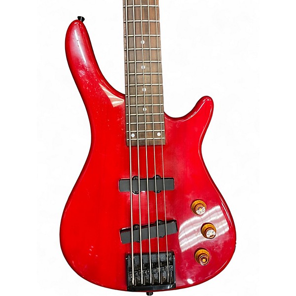 Used Bestler 5 String Red Electric Bass Guitar