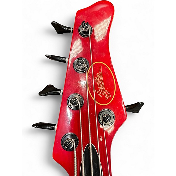 Used Bestler 5 String Red Electric Bass Guitar