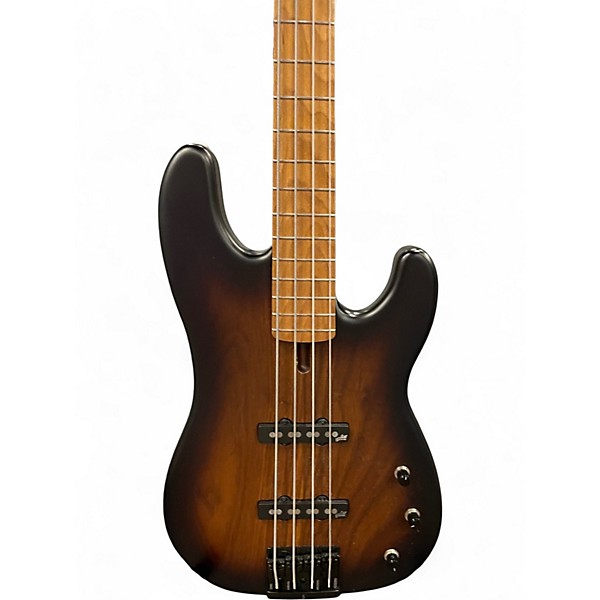 Used Warmoth SHORT SCALE P BASS Brown Sunburst Electric Bass Guitar