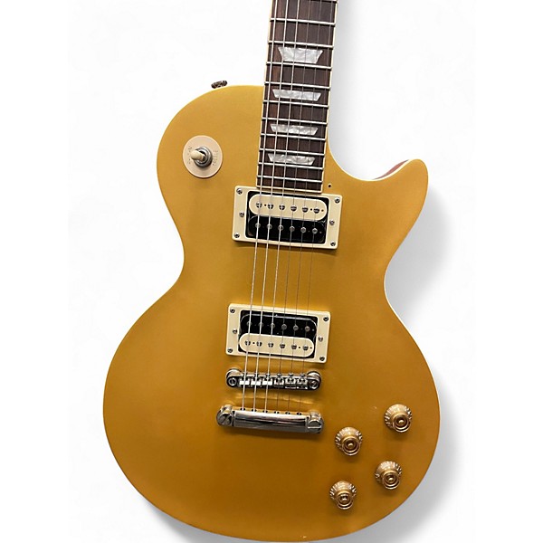 Used Epiphone Les Paul Traditional Pro IV Worn Metallic Gold Solid Body Electric Guitar