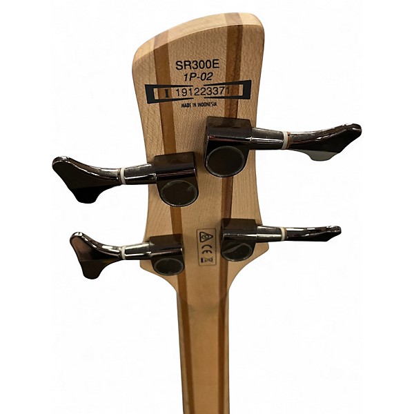 Used Ibanez SR300 Black and Silver Electric Bass Guitar