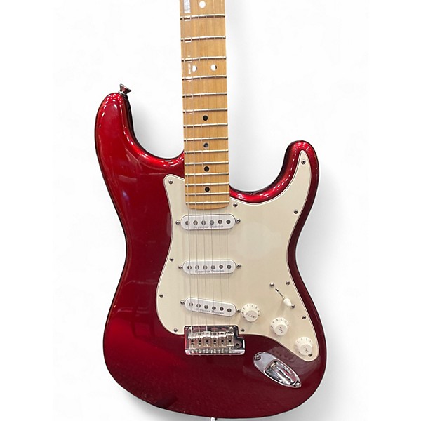 Used 2000s Fender American Standard Stratocaster Candy Apple Red Metallic Solid Body Electric Guitar