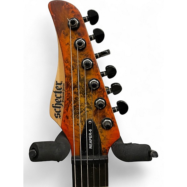 Used Schecter Guitar Research Reaper 6 Orange Burst Solid Body Electric Guitar
