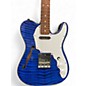 Used Miscellaneous Mexi Fender Neck on Thinline Body Partscaster Blue Hollow Body Electric Guitar