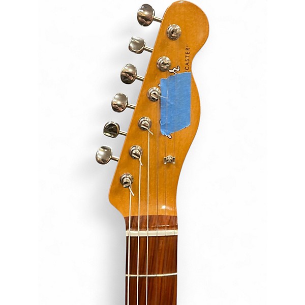 Used Miscellaneous Mexi Fender Neck on Thinline Body Partscaster Blue Hollow Body Electric Guitar