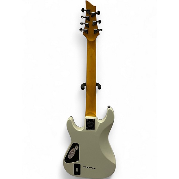 Used 2021 Schecter Guitar Research Demon 7 String Vintage White Solid Body Electric Guitar