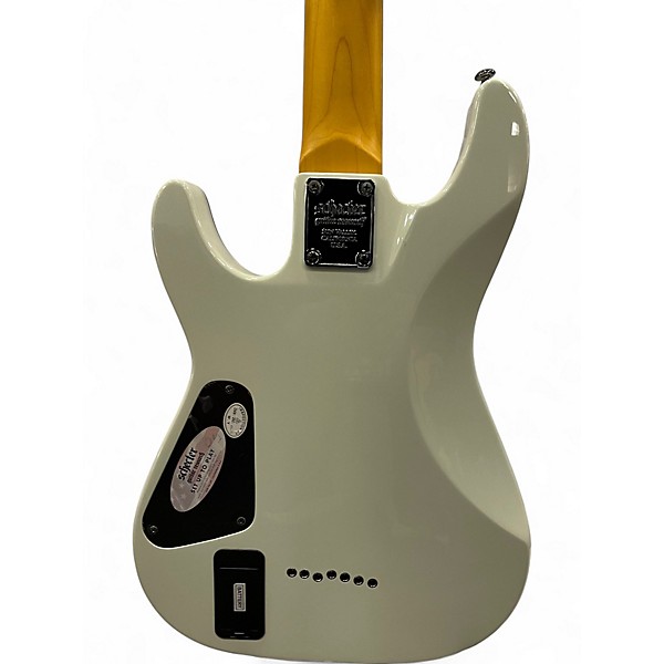 Used 2021 Schecter Guitar Research Demon 7 String Vintage White Solid Body Electric Guitar