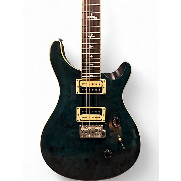 Used PRS SE Custom 24 Burl Blue Solid Body Electric Guitar
