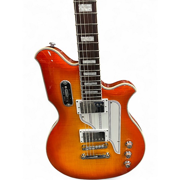 Used Airline MAP  ORANGE FLAMEBURST Solid Body Electric Guitar