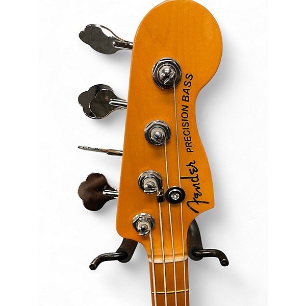 Used 2023 Fender American Ultra Precision Bass Arctic White Electric Bass Guitar