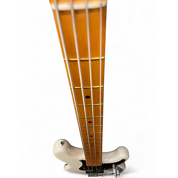 Used 2023 Fender American Ultra Precision Bass Arctic White Electric Bass Guitar