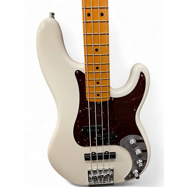 Used 2023 Fender American Ultra Precision Bass Arctic White Electric Bass Guitar