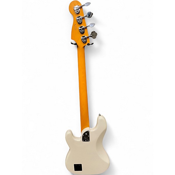Used 2023 Fender American Ultra Precision Bass Arctic White Electric Bass Guitar
