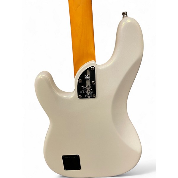 Used 2023 Fender American Ultra Precision Bass Arctic White Electric Bass Guitar