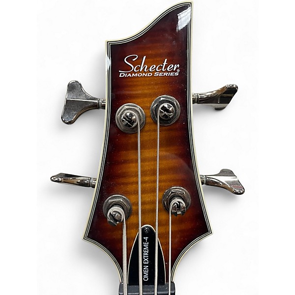 Used Schecter Guitar Research Omen Extreme 4 String 2 Color Sunburst Electric Bass Guitar