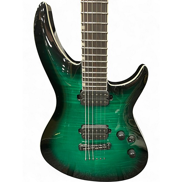 Used ESP ltd h3-1000 Trans Green Solid Body Electric Guitar