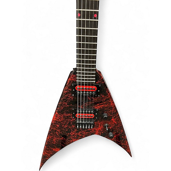 Used 2024 Moirai Atropos Splatter Red and Black  Solid Body Electric Guitar