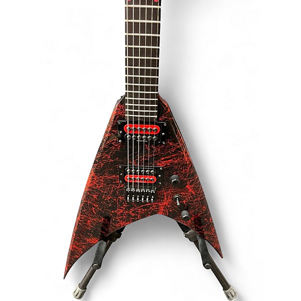 Used 2024 Moirai Atropos Splatter Red and Black  Solid Body Electric Guitar