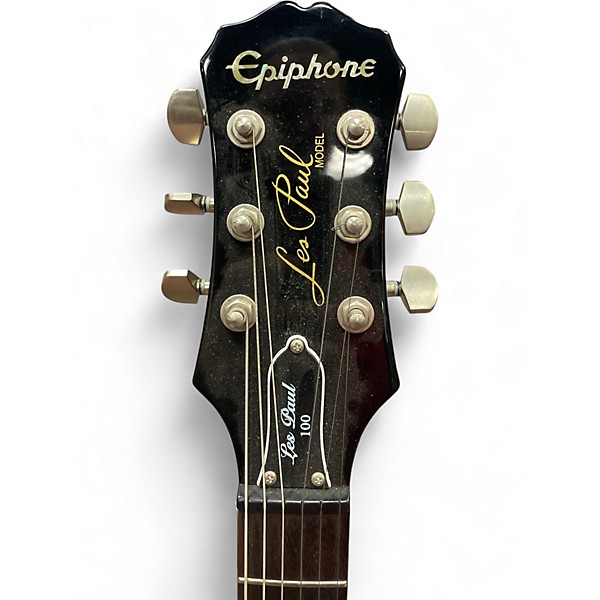 Used Epiphone Les Paul 100 Bolt On Black Solid Body Electric Guitar