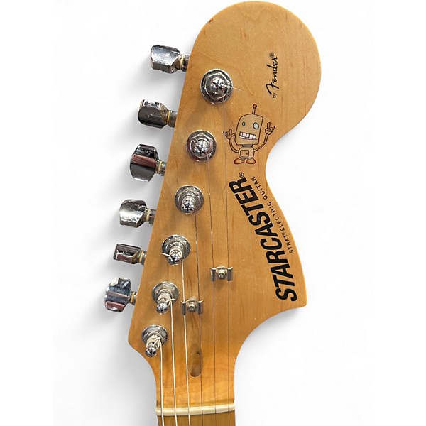 Used Starcaster by Fender Stratocaster Black Solid Body Electric Guitar