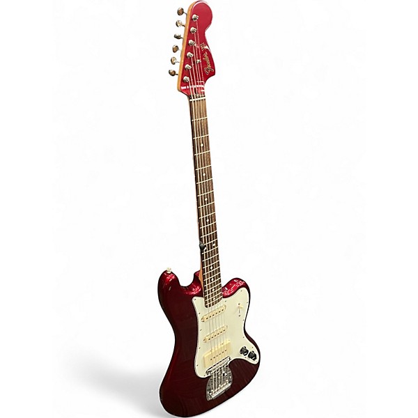 Used Fender Pawn Shop Precision Bass VI Candy Apple Red Electric Bass Guitar