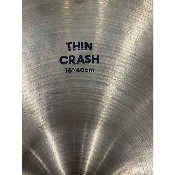 Used Zildjian 16in Thin Crash Cymbal