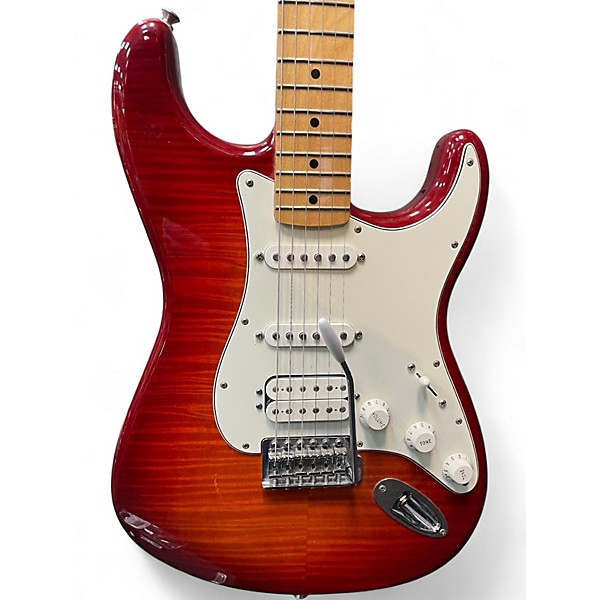 Used 2016 Fender Standard Stratocaster HSS Plus Top aged cherry burst Solid Body Electric Guitar