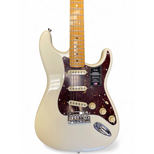 Used 2023 Fender American Professional II Stratocaster White Solid Body Electric Guitar