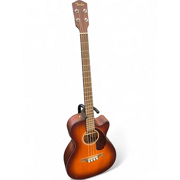 Used Fender cb60sce Sunrise Tea Burst Acoustic Bass Guitar