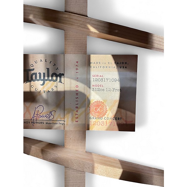 Used Taylor 312CE Natural Acoustic Electric Guitar