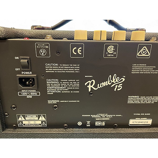 Used 2025 Fender Rumble 15 15W 1X8 Bass Combo Amp