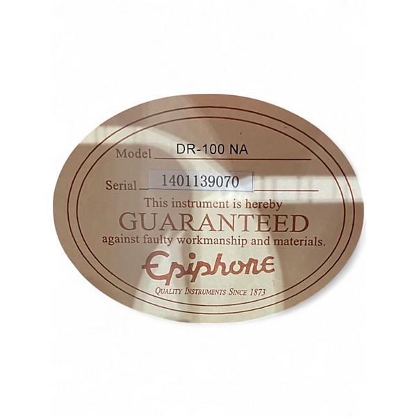 Used Epiphone DR100 Natural Acoustic Guitar