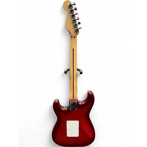 Used Fender "Squier Series" Floyd Rose Standard Stratocaster Trans Red Solid Body Electric Guitar