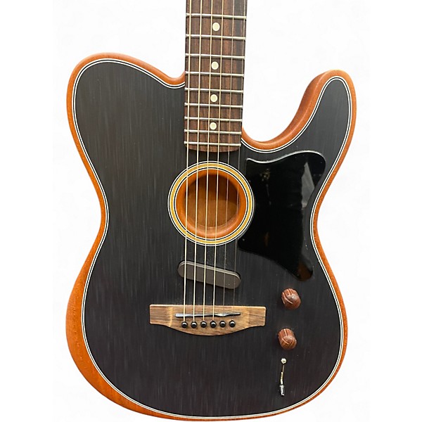 Used Fender Acoustasonic Player Telecaster Brushed Black Acoustic Electric Guitar