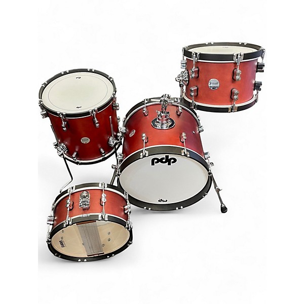 Used Pdp  4 Piece CONCEPT Satin Red Drum Kit
