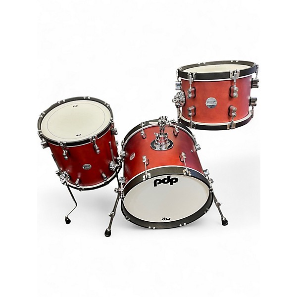 Used Pdp  4 Piece CONCEPT Satin Red Drum Kit