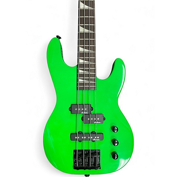 Used Jackson JS1X Minion Neon Green Electric Bass Guitar