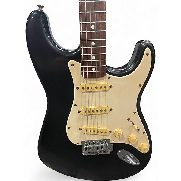 Used Squier STRATOCASTER Black Solid Body Electric Guitar