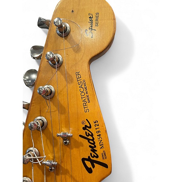 Used Squier STRATOCASTER Black Solid Body Electric Guitar