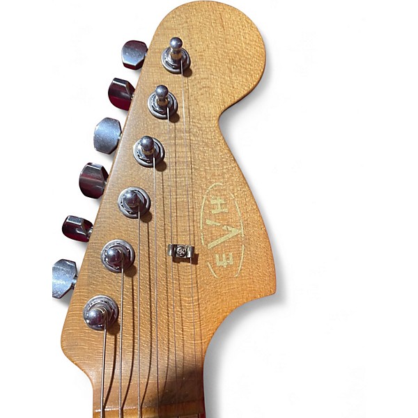 Used EVH Striped Series Frankie Black and White Solid Body Electric Guitar