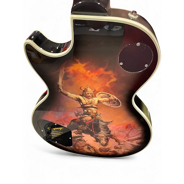 Used Epiphone ADAM JONES LES PAUL BLACK AND GREEN Solid Body Electric Guitar