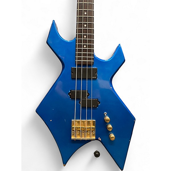 Used B.C. Rich Warlock Blue Electric Bass Guitar