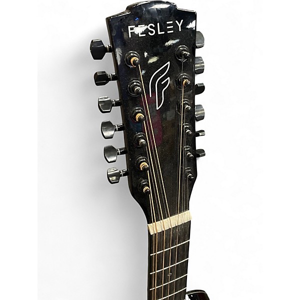 Used Fesley FDET280 Black 12 String Acoustic Electric Guitar