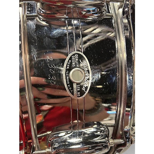 Used 1970s Slingerland 5X14 Gene Krupa Sound King Chrome Over Brass Drum