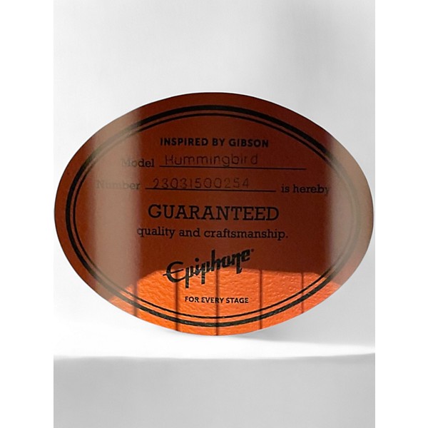 Used Epiphone Hummingbird 2 Color Sunburst Acoustic Guitar